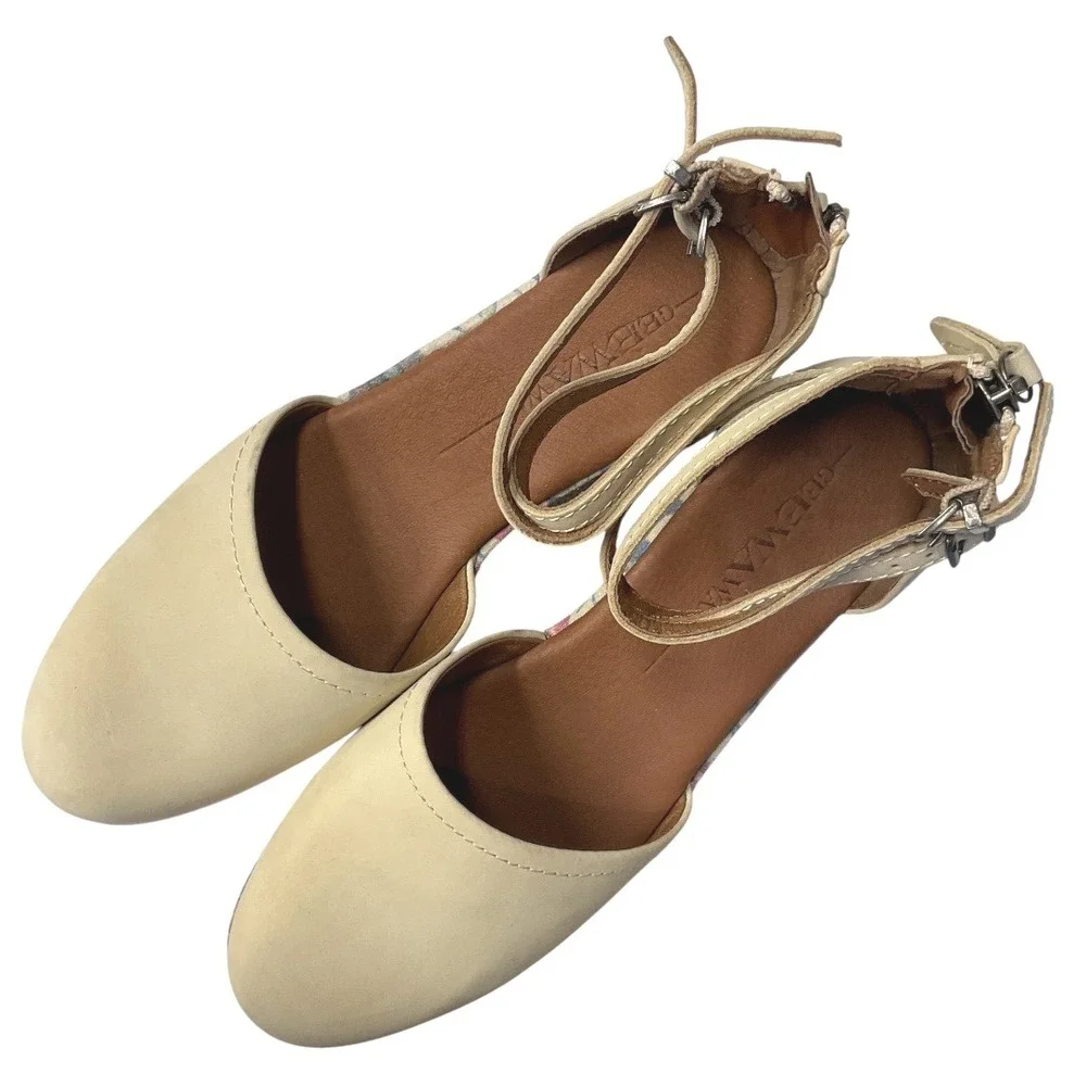 Gee Wawa Anthropologie Women's Daisy Floral Platform Shoes Ankle Strap Size‎ 6